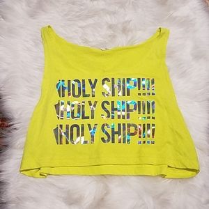 American Apparel Crop Top with Holy Ship Lettering